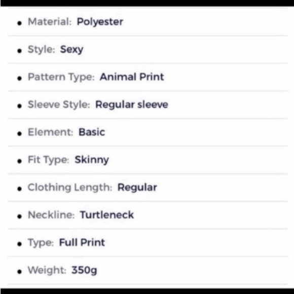 Leopard Long sleeve Skinny BodySuit - Picture 4 of 4